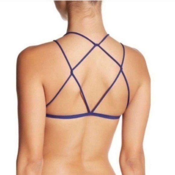 Free People Other - FP High Neck Bralette Ribbed Seamless Cutout Caged Bar